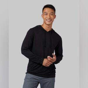 32 Degrees Cool Black Lightweight Long Sleeve Hooded Shirt Men’s XL